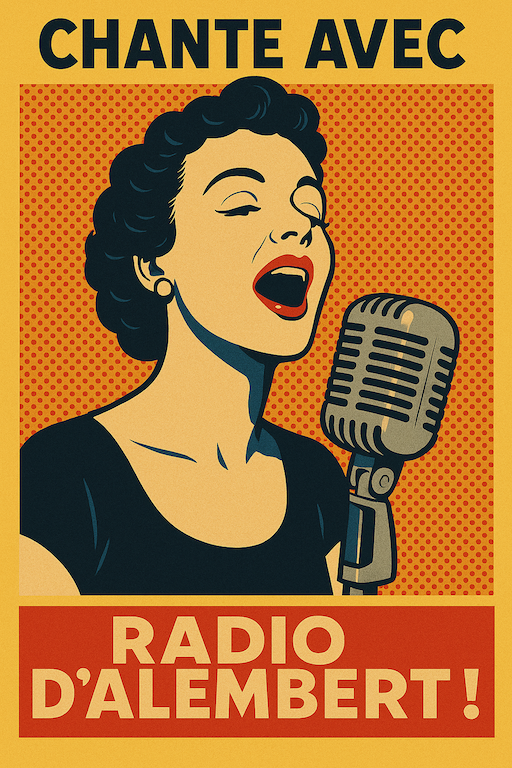 Affiche vintage Chante avec Radio d'Alembert
