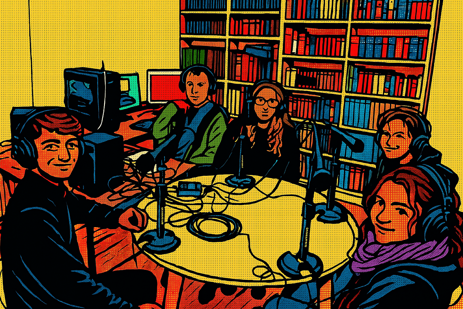 L'équipe de la webradio en studio d'enregistrement
